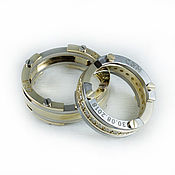 Украшения handmade. Livemaster - original item Titanium rings with yellow gold. Handmade.