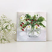 Картины и панно handmade. Livemaster - original item Painting with daisies, flowers in a vase, oil painting, still life.. Handmade.