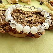 Shamballa bracelet with pyrite crystals