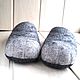 Felted slippers Gray cat with leather soles. Slippers. warm corner (teply-ugolok). My Livemaster. Фото №6
