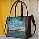 Кожаная сумка коричневая морской волны "Венеция". Classic Bag. Leather  Art  Phantasy. Online shopping on My Livemaster.  Фото №2