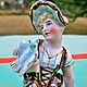 Винтаж: Антикварная статуэтка Dame avec pigeon бисквит Франция, Статуэтки винтажные, Орлеан,  Фото №1