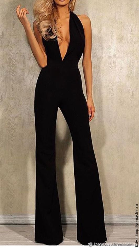 Комбинезоны: Черный комбинезон с брюками в интернет-магазине Ярмарка Мастеров по цене 21500 ₽ – MK3UKRU