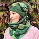 Заказать Комплект Шапка и Снуд хаки/зелёный. Ирина Макатуха (IrinaMakatukha). Ярмарка Мастеров. . Комплекты головных уборов Фото №3