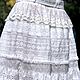 White summer skirt from the sewing and lace in Bohemian style Odette. Skirts. PolMary. My Livemaster. Фото №5
