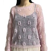 Одежда handmade. Livemaster - original item Gossamer Holland sweater, kid mohair, pink, summer, knitting needles. Handmade.