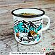 Кружка Эльбрус 5642/5621 эмалированная походная для чая с рисунком. Кружки и чашки. Алина @take2trip. Ярмарка Мастеров.  Фото №5