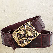 Аксессуары handmade. Livemaster - original item Genuine crocodile leather belt with 