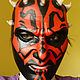 Маска Дарт Мол (Darth Maul), полноразмерная. Маски интерьерные. Сергей Макаров авторские маски etc.. Ярмарка Мастеров.  Фото №5