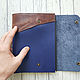 A5 leather notebook blue with brown. Notebooks. AM.Masterskaya (am-masterskaya). Online shopping on My Livemaster.  Фото №2