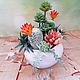 Composition of artificial succulents in pots. Composition. TaLanaLita (goodshop39). My Livemaster. Фото №6