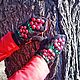Black 'Berry' jacquard mittens. Mittens. Людмила Жердева (Handmey) (Handmey). My Livemaster. Фото №5