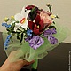 Букет с душистым горошком, тюльпанами, незабудками из полимерной глины. Букеты. Наталья Тарасова. Ярмарка Мастеров.  Фото №5