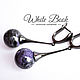 Earrings with charoite, rare stone, maces, black accessories. Earrings. White Book. My Livemaster. Фото №4