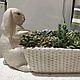 Pots with hares Provence concrete container basket with rabbits. Pots1. Decor concrete Azov Garden. My Livemaster. Фото №6