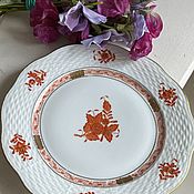 Винтаж handmade. Livemaster - original item Herend plates, porcelain 4 pcs., handmade, Hungary Antiques. Handmade.