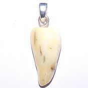 Украшения handmade. Livemaster - original item White amber Fang pendant.. Handmade.