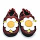 Maroon Baby Shoes with Flower, Leather Baby Shoes, Girls Shoes, Moccasins, Kharkiv,  Фото №1
