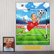 Сувениры и подарки handmade. Livemaster - original item Cartoon on photo goalkeeper, football player, Spartak. gift for birthday. Handmade.