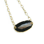 Украшения handmade. Livemaster - original item Black agate pendant, black agate pendant on a chain. Handmade.