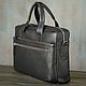 Order Men's business leather bag 'Charlston' (Dark brown). DragonBags - Men's accessories. Livemaster. . Men\'s bag Фото №3