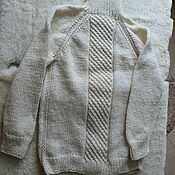Одежда handmade. Livemaster - original item White woolen sweater /sheep wool. Handmade.