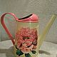 Order Watering can decoupage a Peony. nikazvereva. Livemaster. . Heads Фото №3