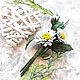 Заказать Бутоньерка из кожи. "Ромашковое лето". Мастерская Татьяны. Ярмарка Мастеров. . Брошь-булавка Фото №3