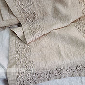 Для дома и интерьера handmade. Livemaster - original item Linen path on the table, decorative napkin with voluminous embroidery. Handmade.