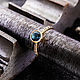 Vermeil ring with 6mm london blue topaz (RCR6), Rings, Moscow,  Фото №1
