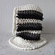 White and striped knitted hood-snood. Hoods. vyazanaya6tu4ka. My Livemaster. Фото №6