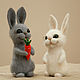 Order Bunnies (composition of wool, felted toys). Felt toy fromKristina Antropova. Livemaster. . Felted Toy Фото №3