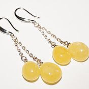 Украшения handmade. Livemaster - original item Chain earrings with natural amber.. Handmade.