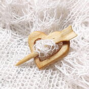 Украшения handmade. Livemaster - original item Wooden Brooch Pin Fibula Heart for Shawls, Scarves and Stoles. Handmade.