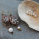 Серьги Асимметричные Керамика и Жемчуг. Серьги классические. NadyaBriJewelry. Ярмарка Мастеров.  Фото №6