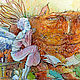 Картина ангелок и котик, акварель "Куда приводят мечты...", Картины, Астрахань,  Фото №1