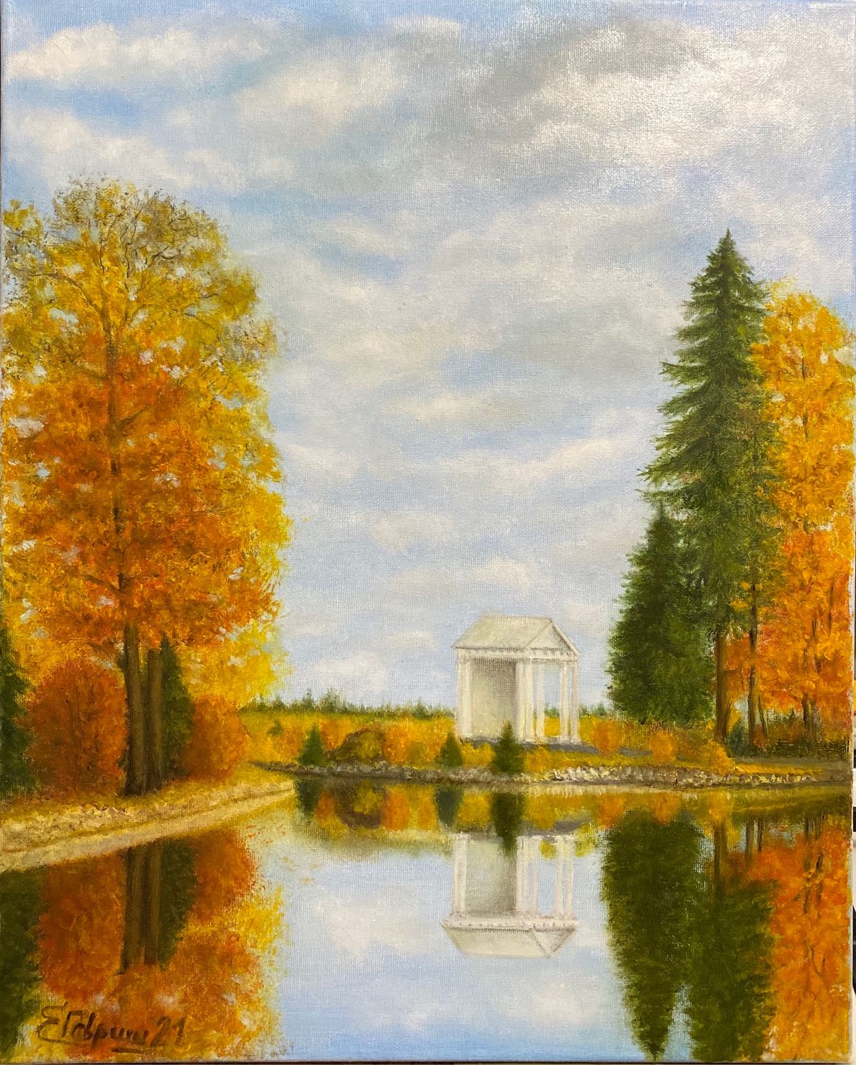 Осенний парк. Масло купить в интернет-магазине Ярмарка Мастеров по цене ...