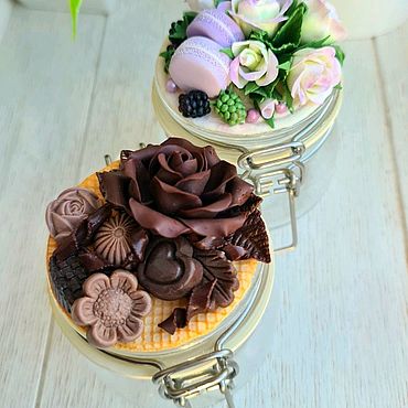 Посуда ручной работы. Ярмарка Мастеров - ручная работа Баночки с декором. Handmade.