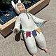 Ёлочная игрушка из ваты «Зайчик с флажками». Елочные игрушки. Семейные традиции( Наталья). Интернет-магазин Ярмарка Мастеров.  Фото №2