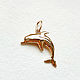  Dolphin pendant in 585 gold (P9), Pendant, Chelyabinsk,  Фото №1