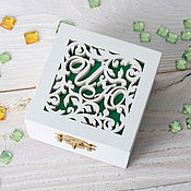 Свадебный салон handmade. Livemaster - original item Wedding ring box (box with initials). Handmade.