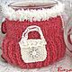 Warmer for a Cup 'Pink dress'. Covers for tableware. Knitted cozy. My Livemaster. Фото №5