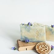 Косметика ручной работы handmade. Livemaster - original item Soap natural Blue linen from scratch handmade blue. Handmade.