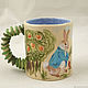 A Cup of 'Peter Rabbit and his friends'. Children\'s tableware. Elena Zaychenko - Lenzay Ceramics. My Livemaster. Фото №5