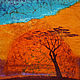 Шелковый батик платок Оранжевый закат, Платки, Киев,  Фото №1