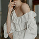 Cambric and lace Angelica nightgown milky color, Nightdress, Moscow,  Фото №1