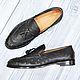 Zapatos holgazanes de cuero de avestruz para hombre con borlas. Loafers. SHOES&BAGS. Ярмарка Мастеров.  Фото №4