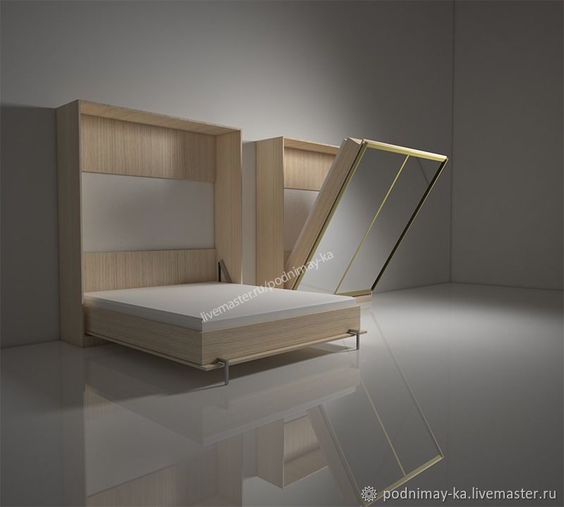 Двухспальная кровать в шкафу