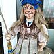 interior doll: Baba Yaga in a blue scarf. Interior doll. With smile. My Livemaster. Фото №4