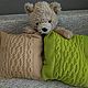 For comfort and warmth. Knitted cushion - an original element of the decor of your home.
